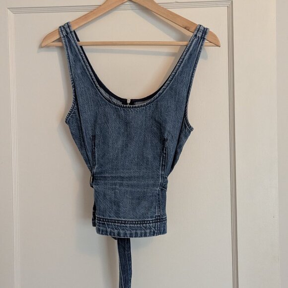RAG & BONE Blue Featherweight Denim Top - Picture 4 of 5